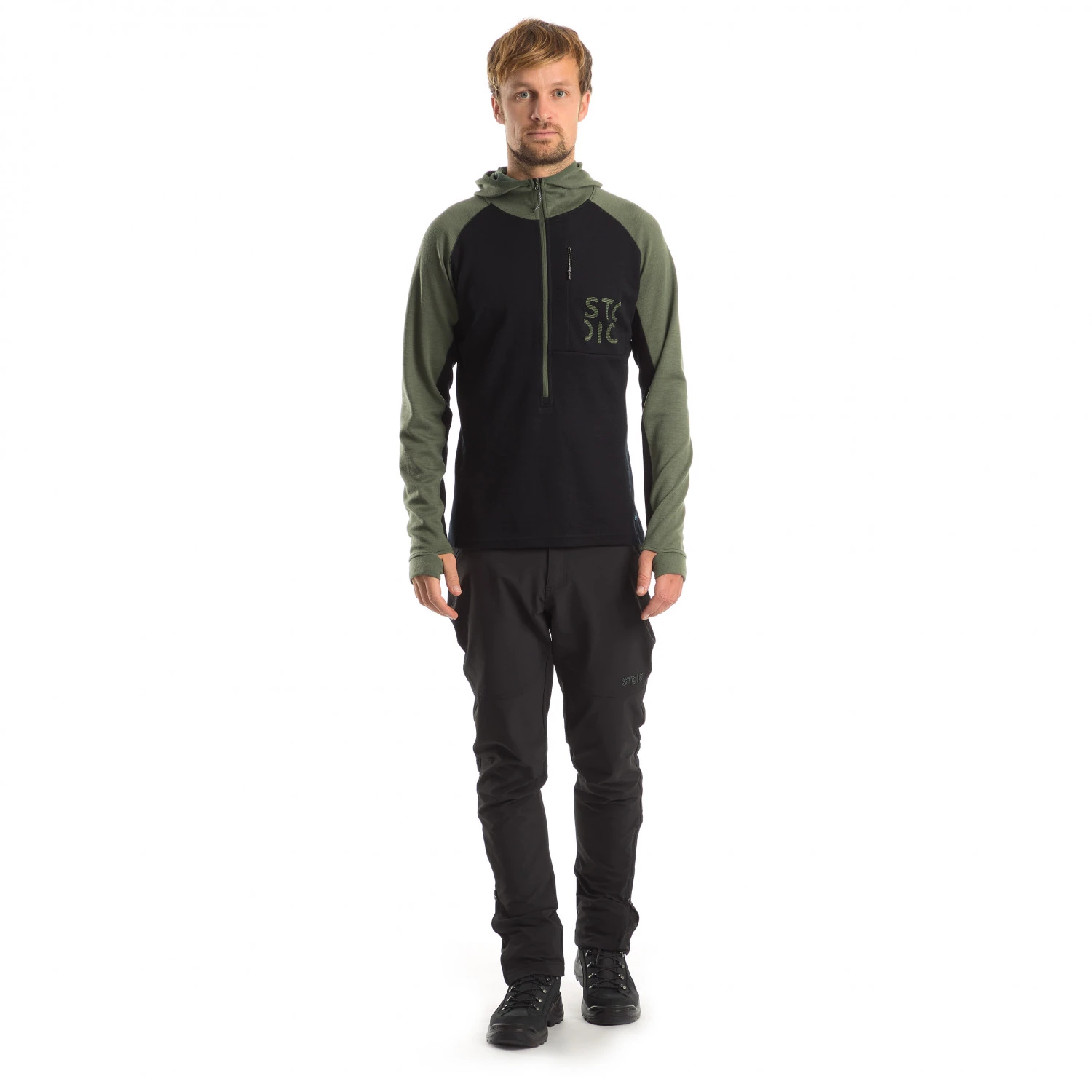Stoic Merino260 StadjanSt. 3/4 Zip W. Hood - Merinohoodie – Bild 8